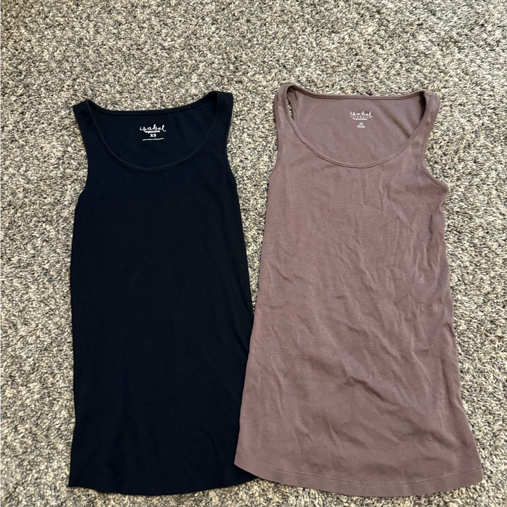 Black and Mauve Maternity Tank Tops